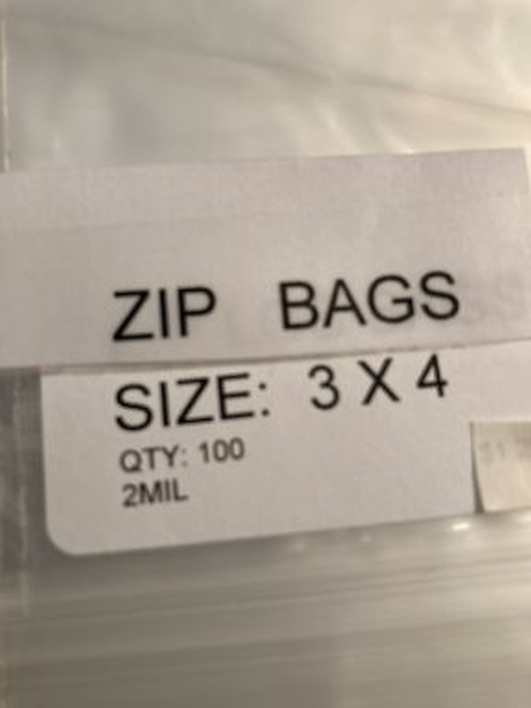 100-2-1/2 x 3" Clear 4 mil Reusable Zipper Zip Lock LDPE Heavy Duty Zip Bags 