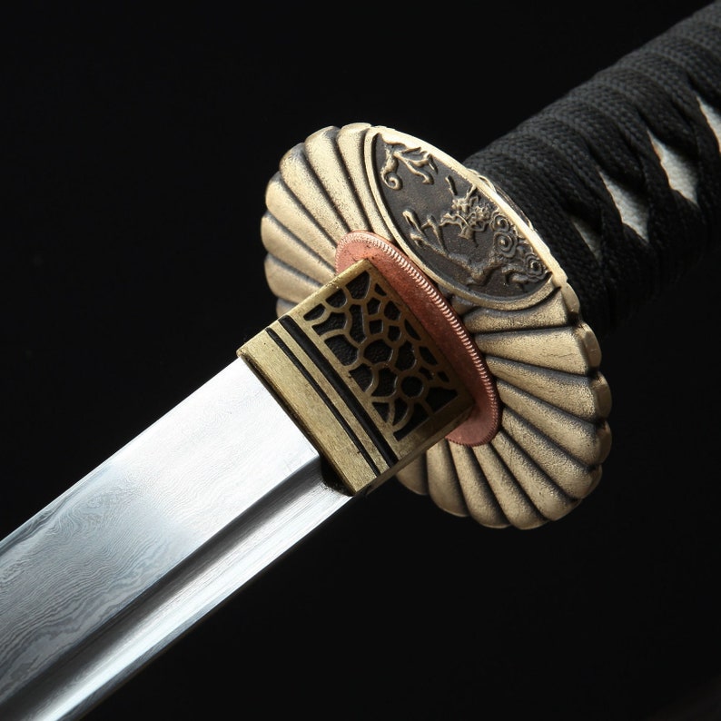 Handmade Damascus Steel Japanese Samurai Swords Wakizashi With | Etsy