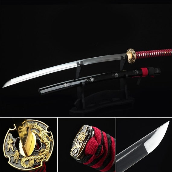Extra Lange Dragon Katana Echten Japanischen Samurai Schwerter Etsy
