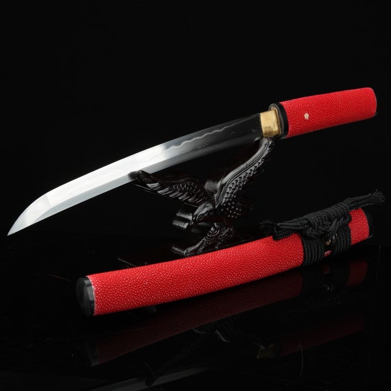 Handgemachte Rote Fischhaut Tsuba Real Katana Japanische Etsy