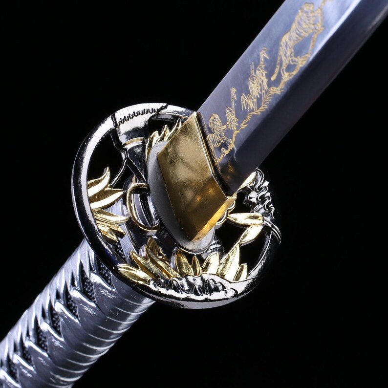 Samurai Swords Handmade 1060 Carbon Steel Laser Engraving Etsy