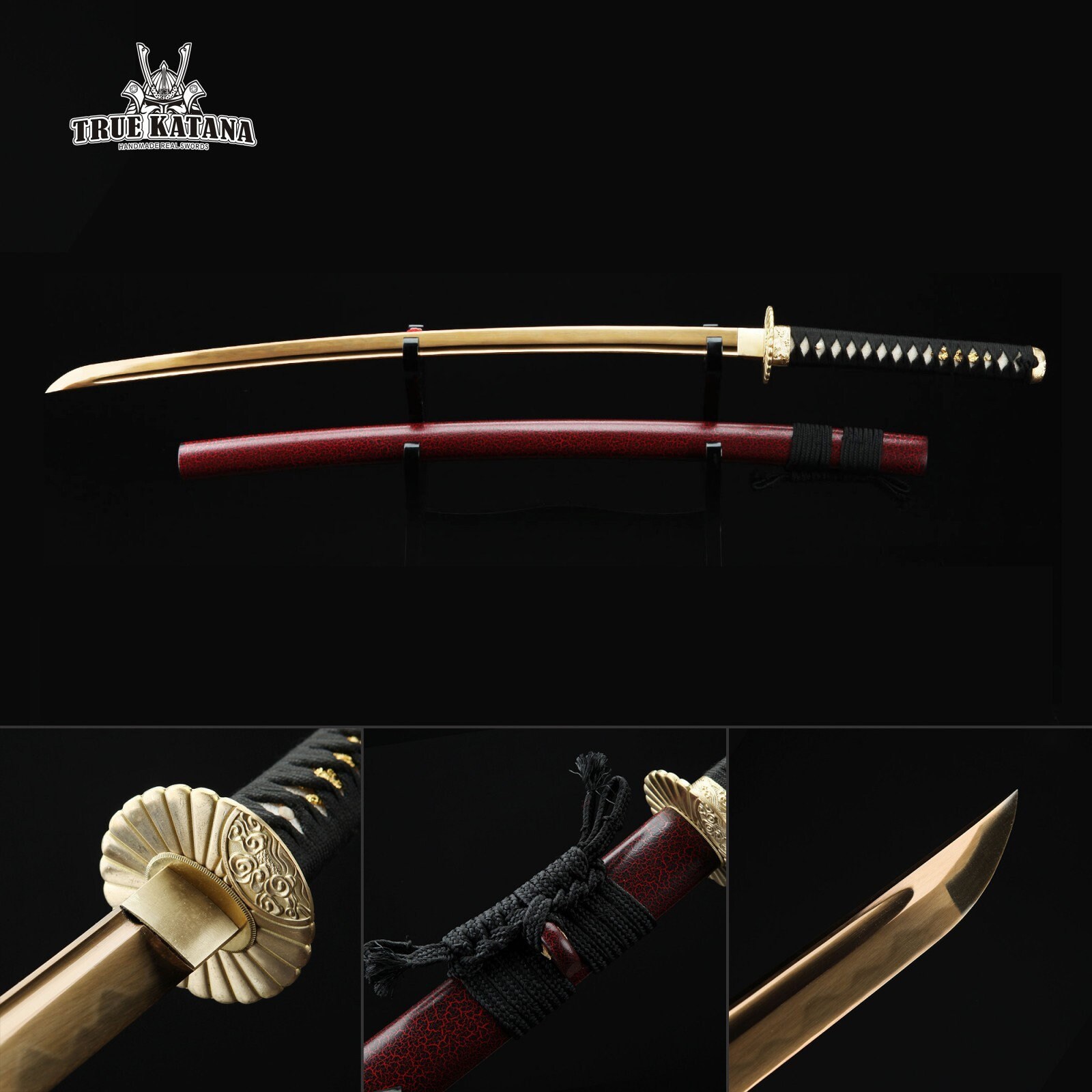 Handmade Gold Blade Sunflower Tsuba Katana Samurai Swords With Etsy