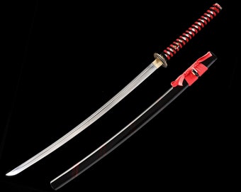 Truekatana Black And Red Katana Handmade Japanese Katana Etsy Denmark