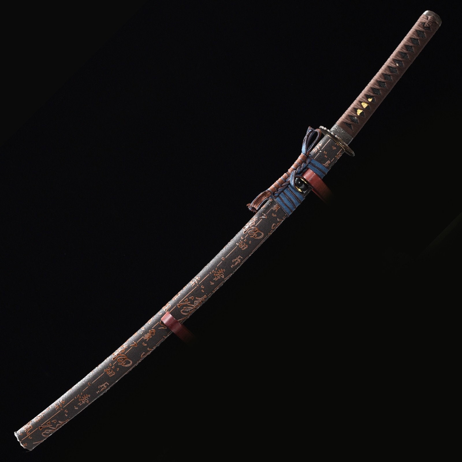 Real Hamon Sunflower Tsuba Katana Samurai Swords With Chinese Etsy