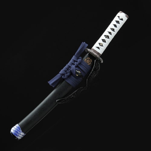 TRUEKATANA® Tanto Sword, Handmade shops Blue Blade Tsushima Ghost Clan Sakai Tanto Sword Cosplay Replica
