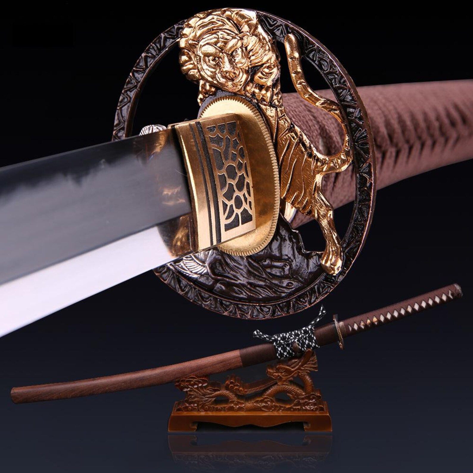 Mittelalterliches Schwert 110cm - Drachen Design Mit Scharfer Klinge