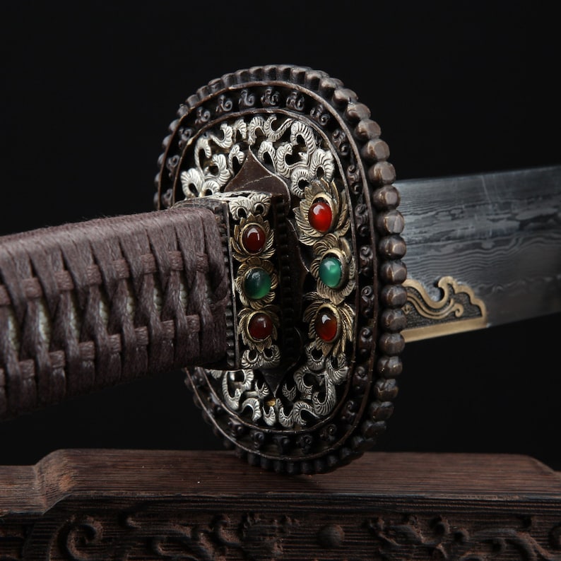 Handmade Damascus Steel Chinese Ming Dynasty King Swords With Etsy