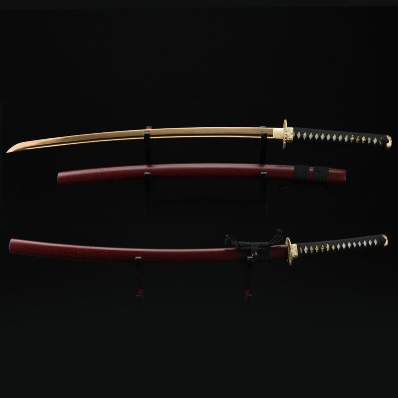 Handmade Gold Blade Sunflower Tsuba Katana Samurai Swords With Etsy