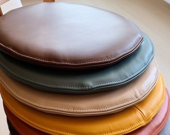 round genuine leather bench seat, yoga cushion, leather chair pad, chair leather pad, enterway bench, leather replacement, car seat leather