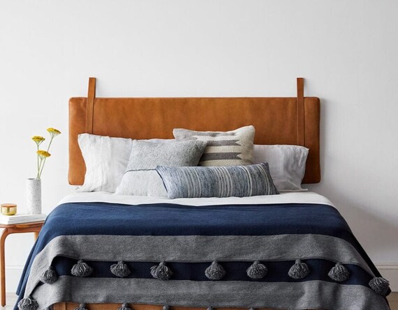Leather hanging headboard outlet