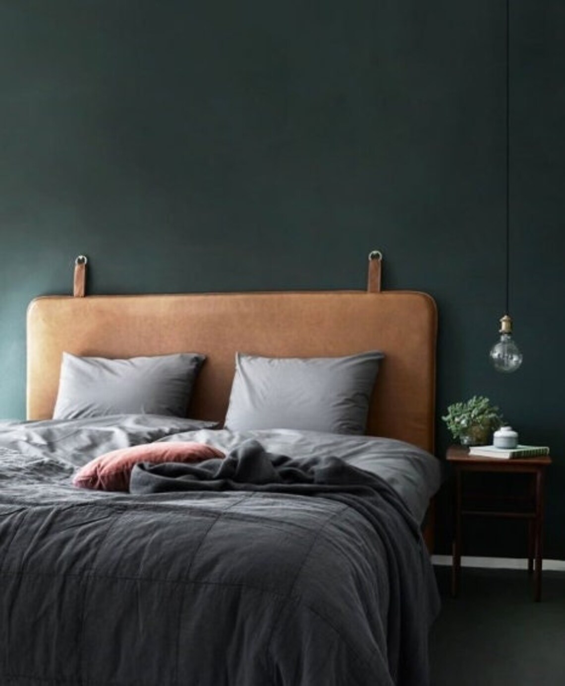 Genuine Leather Hanging Headboard Leather Headboard Bedroom Etsy