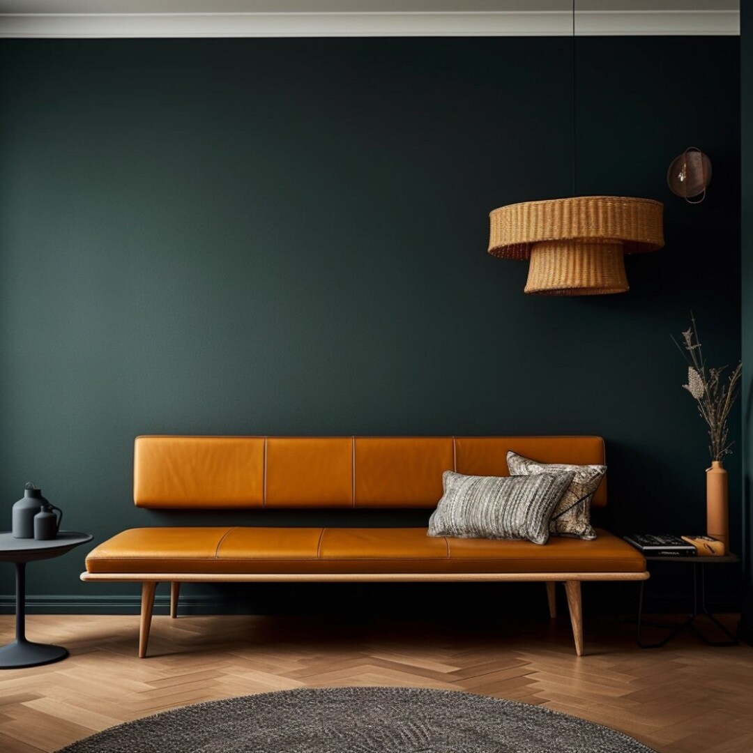 Stuffed Leather Bench Cushion Leather Seat Cushion With Wall Hanging