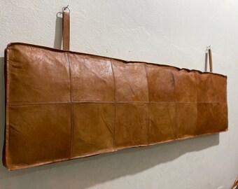 Customized Genuine luxurious leather Headboard, leather Headboard, Bedroom Wall Decor Over The Bed, Hanging leather Headboard  two side uses