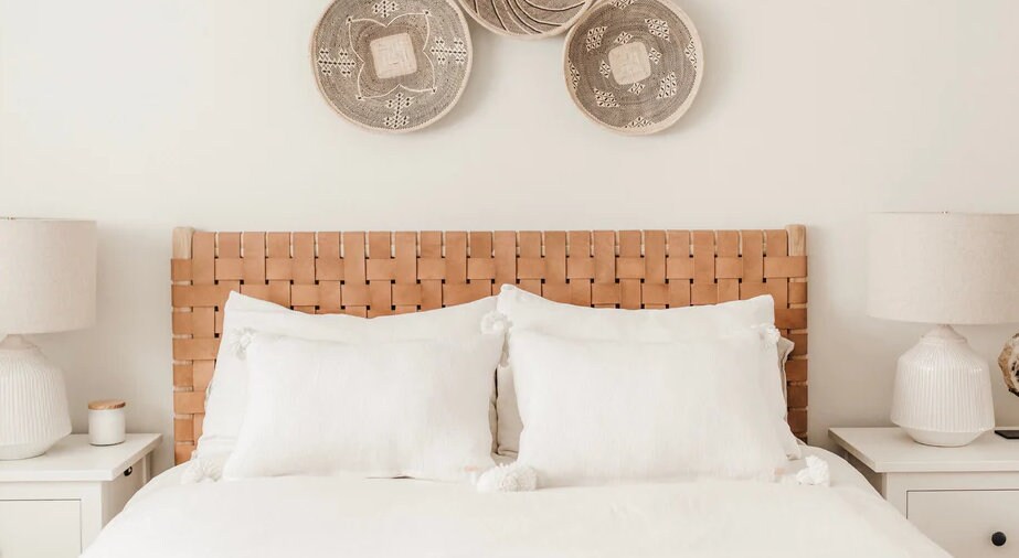 Woven Leather Strap Headbaord Naturally Stunning Headboard Wall