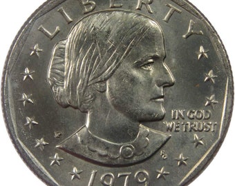 1979 Susan B. Anthony Liberty United States America American Dollar Nickel Copper Coin PCGS MS65 Pennsylvania Mint AU-50 About Uncirculated