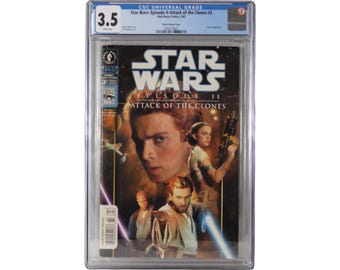 Vintage Star Wars Episodio 2 II El ataque de los clones Dark Horse Cómic especial Cómics Lucas Revista #3 2002 2000's 2000s CGC 3.5 Calificación