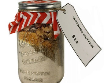Hausgemachte organische natürliche gesunde NON-GMO schnelle einfache sofortige dehydrierte getrocknete Mahlzeiten in einem Jar-Glas mit Richtungen (Plätzchen, Suppe & Muffins)