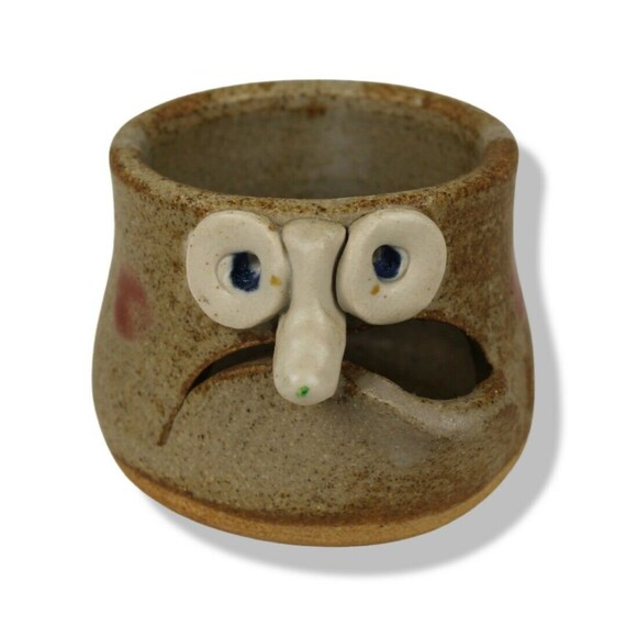 Ugly Funny Face Bowl Container Jar Cup Ceramic Pottery Etsy