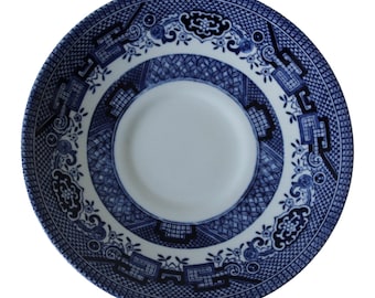 Vintage Churchill Staffordshire Engeland Engels Blue Willow Bone China Keramiek Aardewerk Porselein Wit Klein Bord 6x6x1 in Aziatisch Oosters