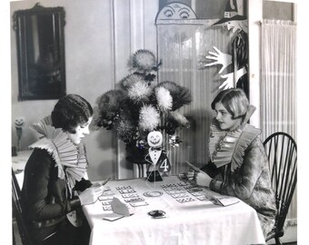 Halloween early 1927 photo reprint Pretty Ladies Decorations Party Game  4" x 5” Frameable