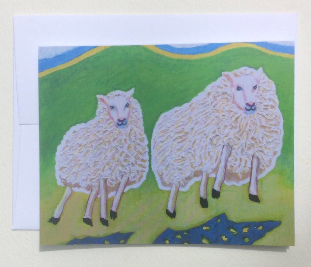 Sheep Frameable Artwork Note Card 4 X 5 - Etsy