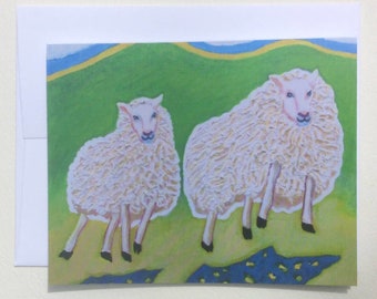 Sheep Frameable Artwork Note Card 4 x 5