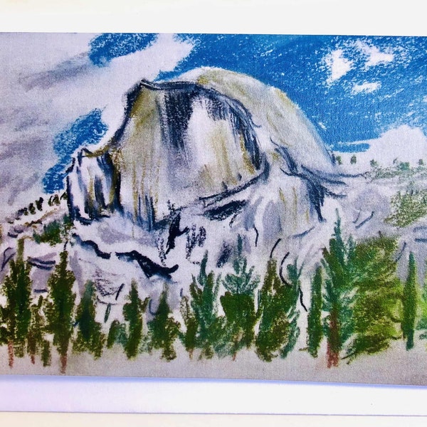 Yosemite Half Dome Artwork  4 x 6 Note card Frameable