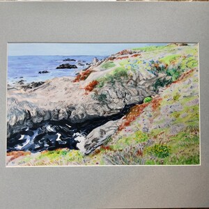 Monterey Ca Artwork 12 1/2” x 16 1/2” Matted  Print Giclee