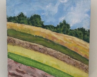 6 “ x 6” Landscape Painting Modern Art Original Acrylic