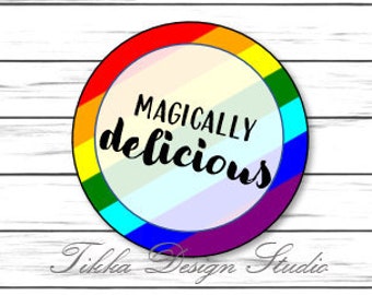 Printable Magically Delicious Cookie Tags - Rainbow Magically Delicious Cookie Baking Gift Tags - Digital Download