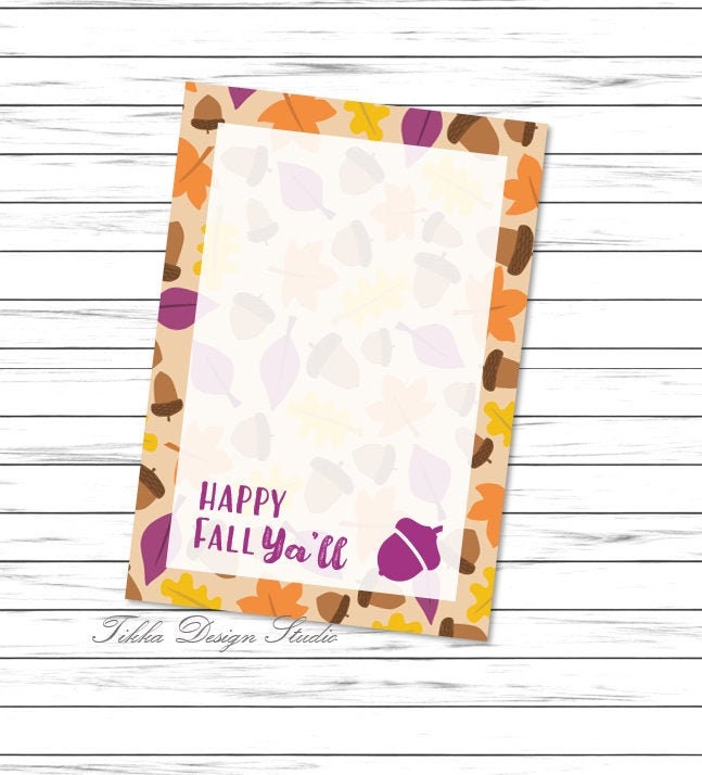 Printable Happy Fall Yall Cookie Card Fall Seasonal Cookie - Etsy
