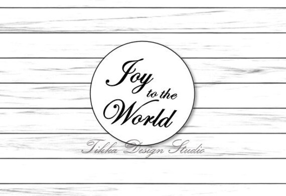 Printable Joy to the World Cookie Tags Black and White | Etsy