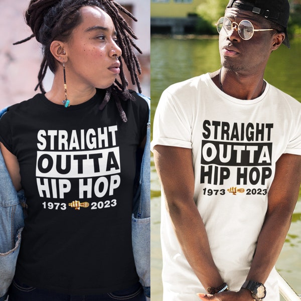 Straight Outta Hip Hop, 50 años de Hip Hop, Old School, Camisa de rap, Fiesta de disfraces de los 80, Fiesta de disfraces de los 90