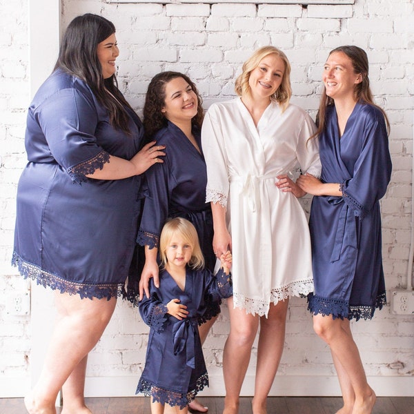 Bridal Party Robes | Bridesmaid Robes | Lace Robe | Bridesmaid Gifts | Bridesmaid Gift | Plus Size Bridesmaid Robes | Bride Robe | Baby Robe