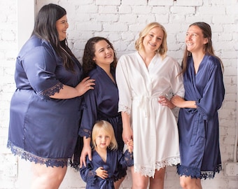 Bridal Party Robes | Bridesmaid Robes | Lace Robe | Bridesmaid Gifts | Bridesmaid Gift | Plus Size Bridesmaid Robes | Bride Robe | Baby Robe