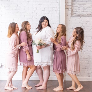 Cotton Robes | Bridesmaid Robes | Cotton Lace Robe | Bridesmaid Gifts | Bridesmaid Proposal | Robes | Plus Size Robes | Bachelorette Gifts