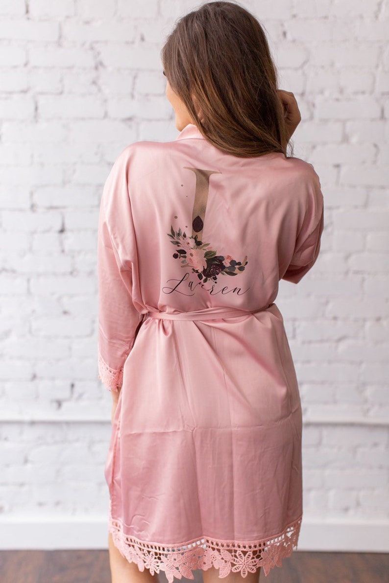 Bridesmaid Robes Satin Lace Robe Bridesmaid Robe Bride Etsy