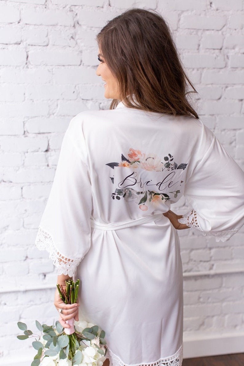Bridesmaid Robes Satin Lace Robe Bridal Party Robes - Etsy