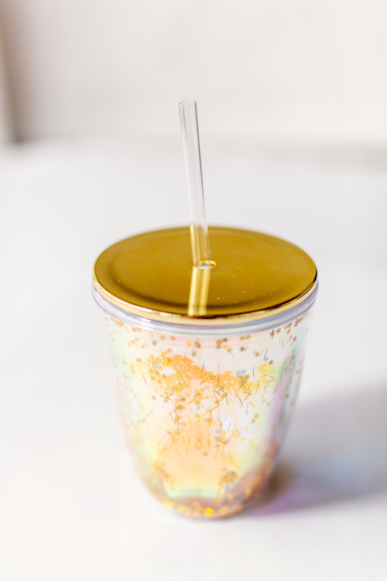 Confetti Cup Rainbow Confetti Cup Gold Tumbler Tumbler Etsy
