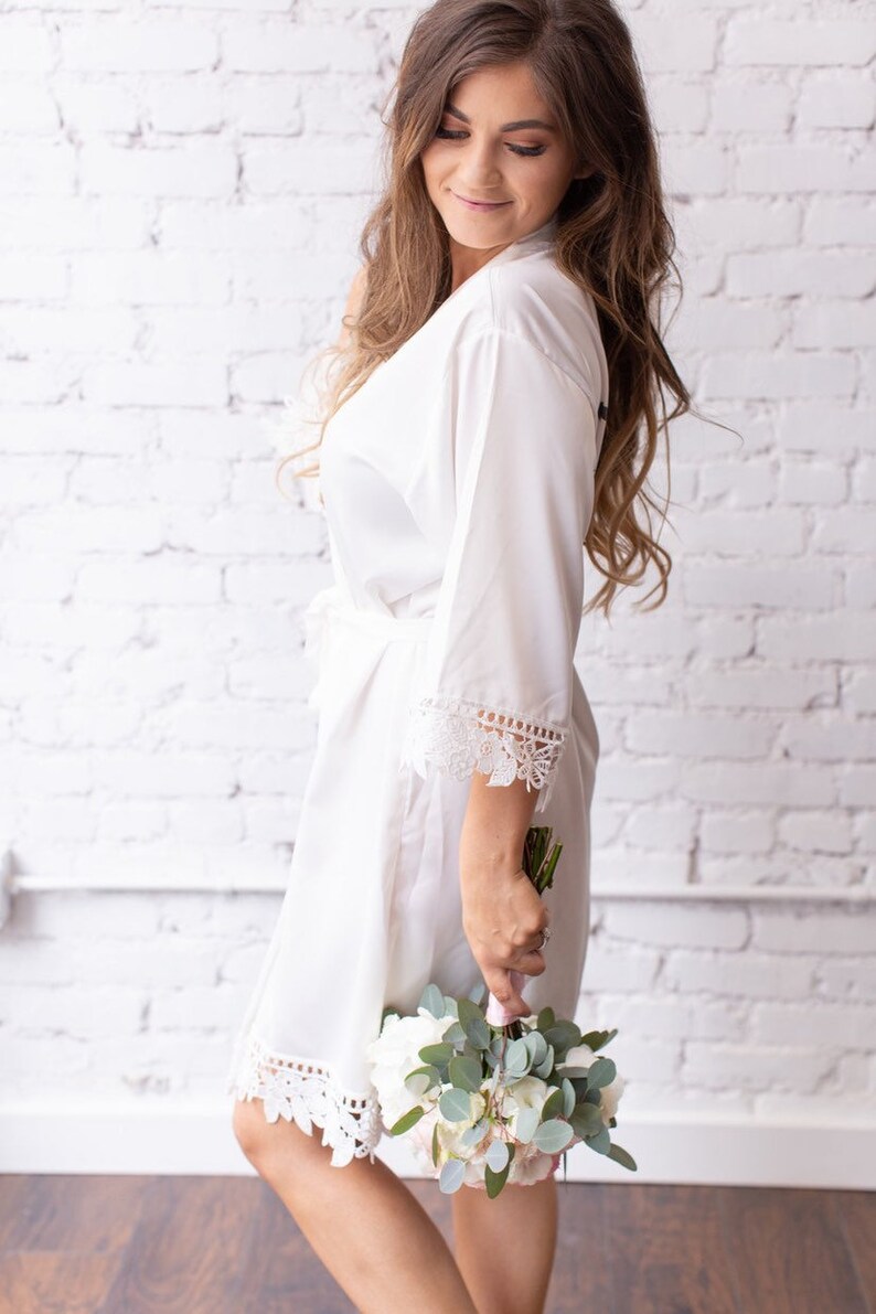 Bridesmaid Robes Satin Lace Robe Bridal Party Robes - Etsy