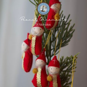 Peanut ornament | St Nicholas doll | small child Christmas party favor | stocking stuffers | Catholic toy | ready to ship | USA made