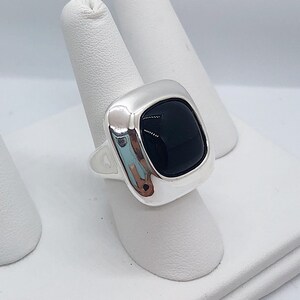 Rectangular Onyx and Sterling Silver Ring