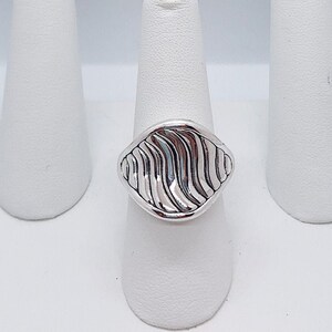 Textured Sterling Silver Ring with Twist Pattern