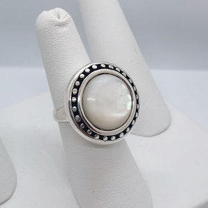 Mother of Pearl and Sterling Silver Ring