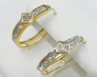 CUSTOM - 10K Diamond Hoop Earrings