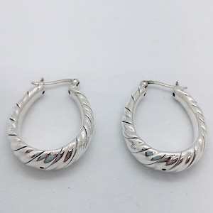 Sterling Silver Twist Hoop Earrings