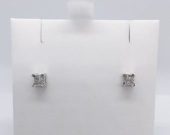 Orecchini Con Taglio Principessa Diamante 14k(1012 - Foto 10