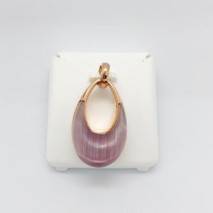 CUSTOM Purple & Pink Rhodium Hoop Pendant