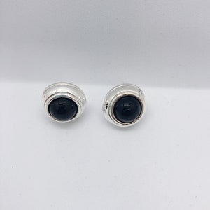 Onyx and Sterling Silver Stud Earrings