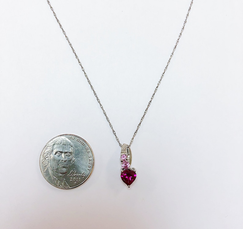 Hand Crafted Ladies Synthetic Ruby Heart Pendent